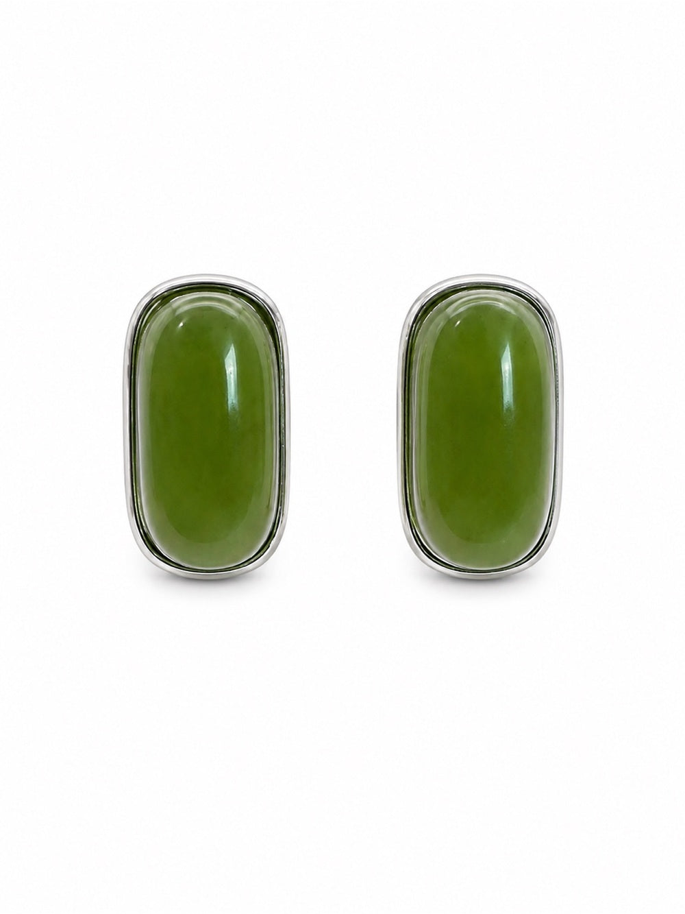 Jade Oval Huggies (#E102)