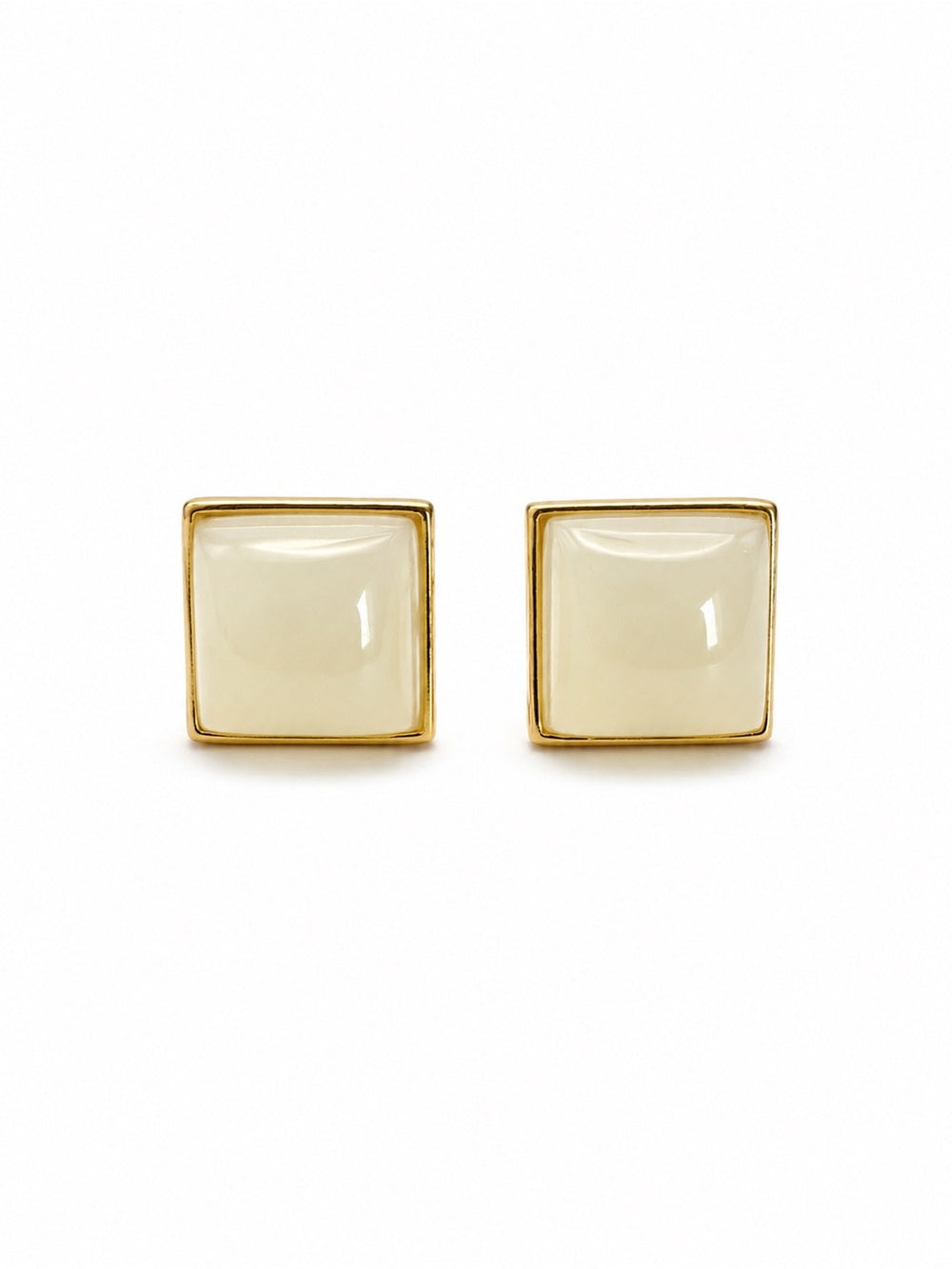 Square Jade Stud Earrings (E101)