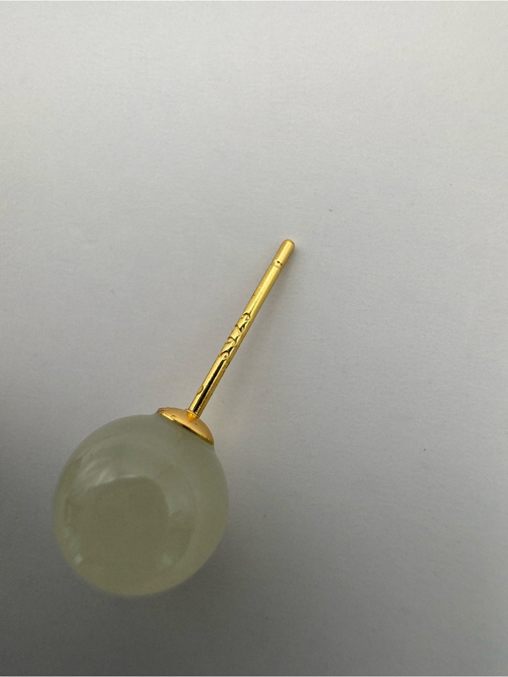 Jade Ball Stud Earrings (E117)
