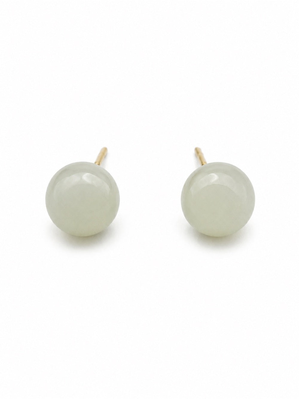 Jade Ball Stud Earrings (E117)