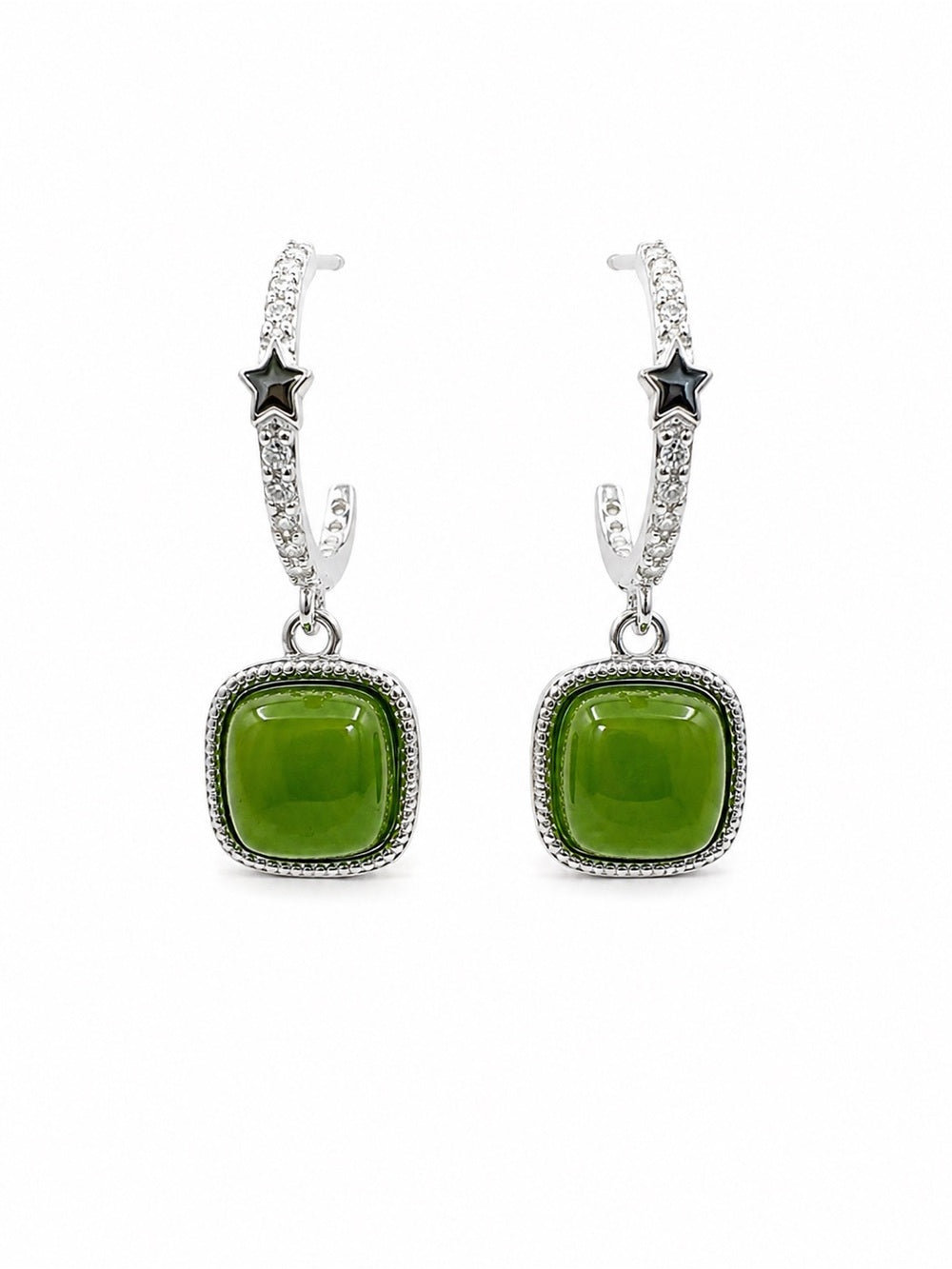 Jade Mini Star Earrings (#E100)