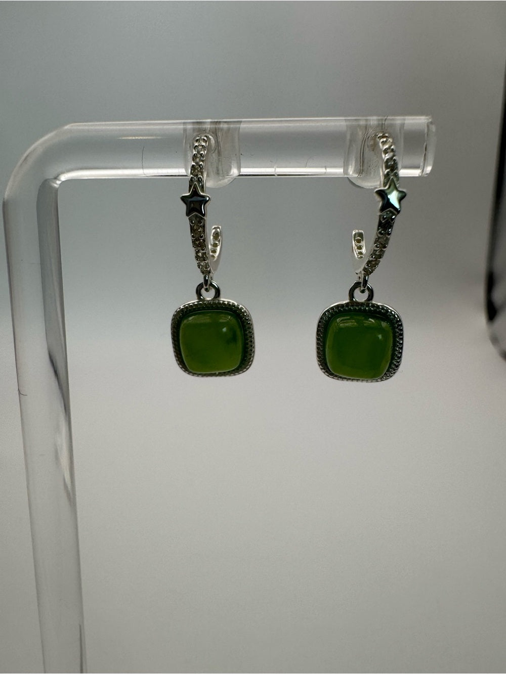 Jade Mini Star Earrings (#E100)