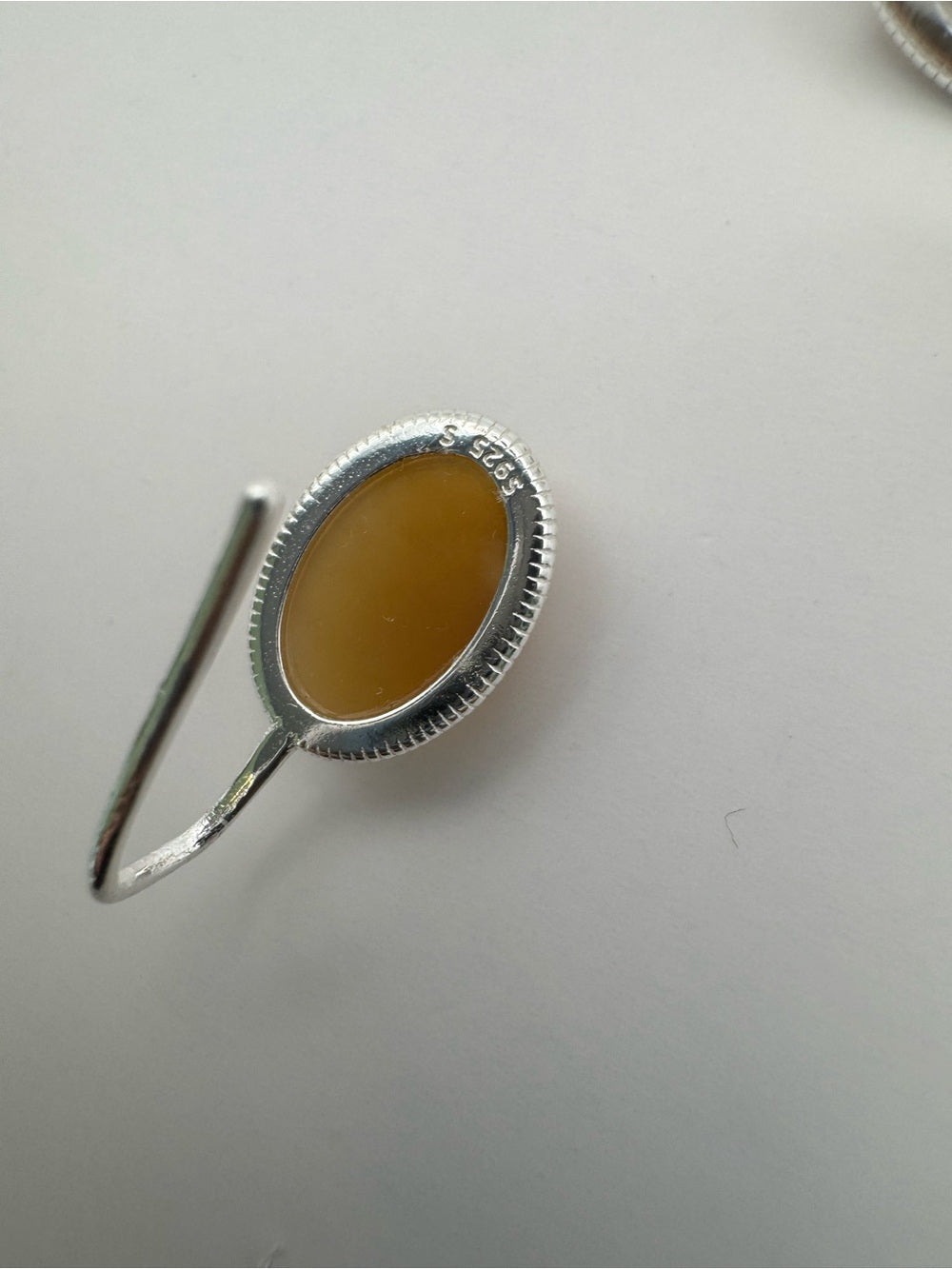 Yellow Jade Oval Earrings (#E106)