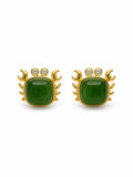 Crab Jade Stud Earrings (E97)