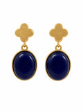 Midnight Clover Jade Stud Earrings (E95)