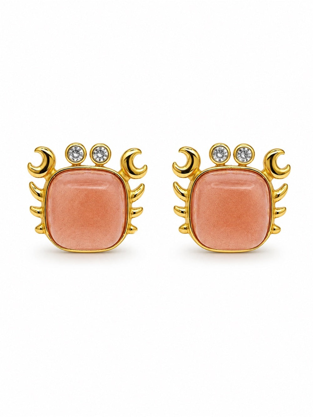 Coral Crab Stud Earrings (E96)