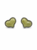 Jade Heart Studs (#E111)