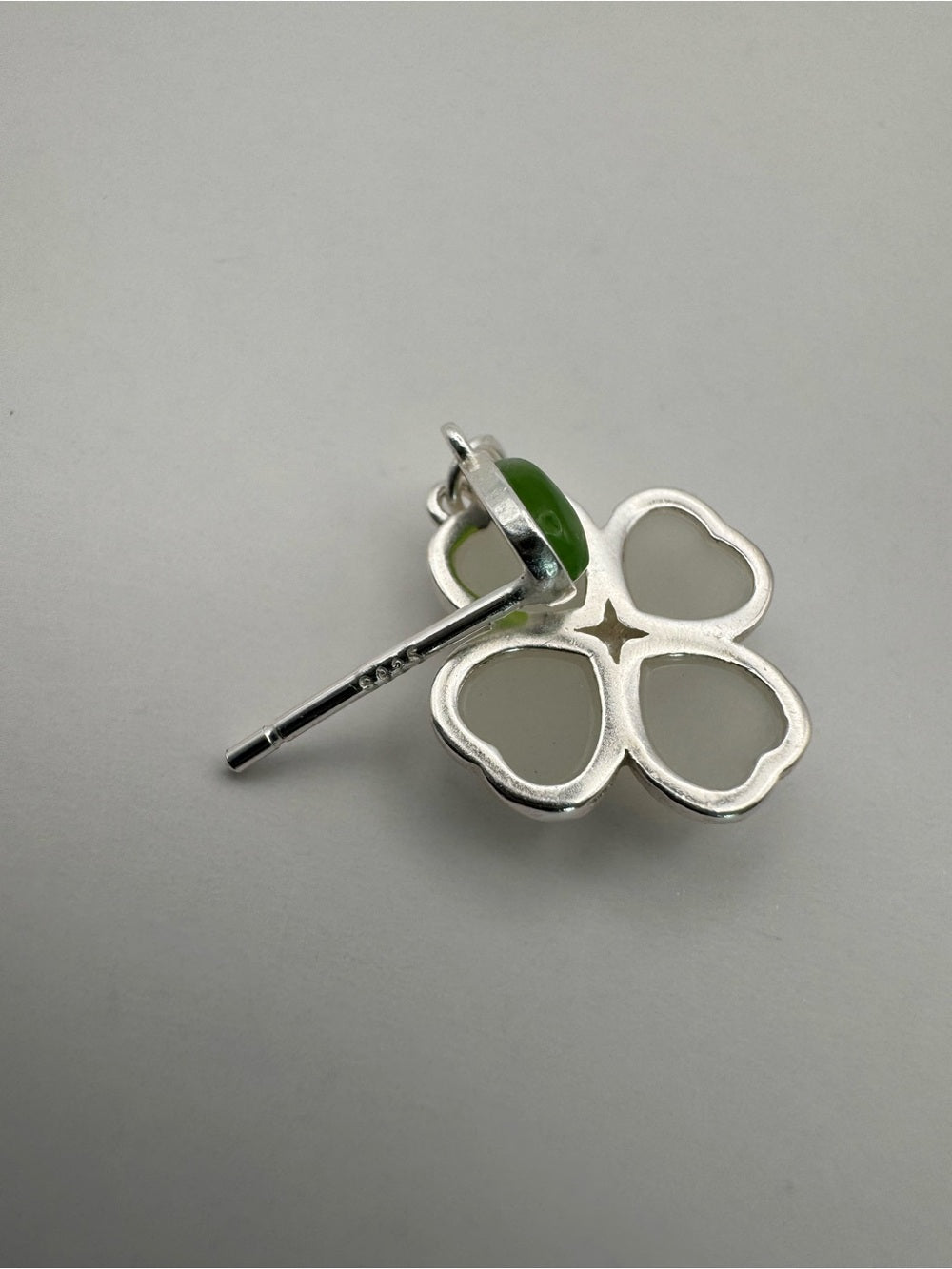Jade Two Toned Flower Drop Earrings (#E99)