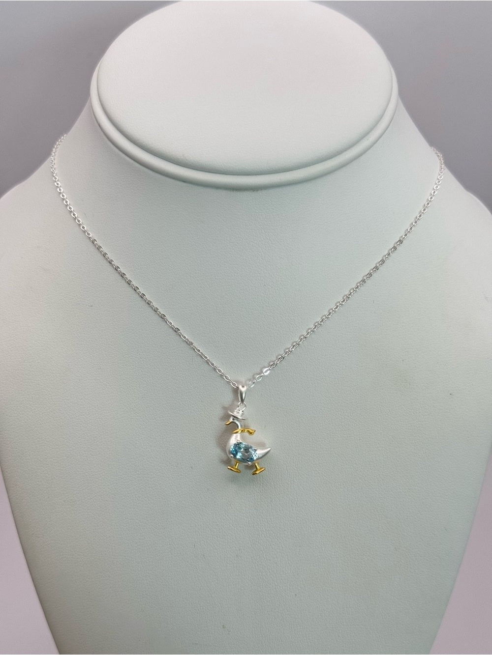 Blue Topaz Duck Pendant (#P109)