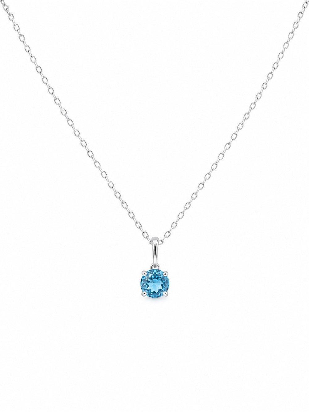 Blue Topaz Round Pendant (#P104)