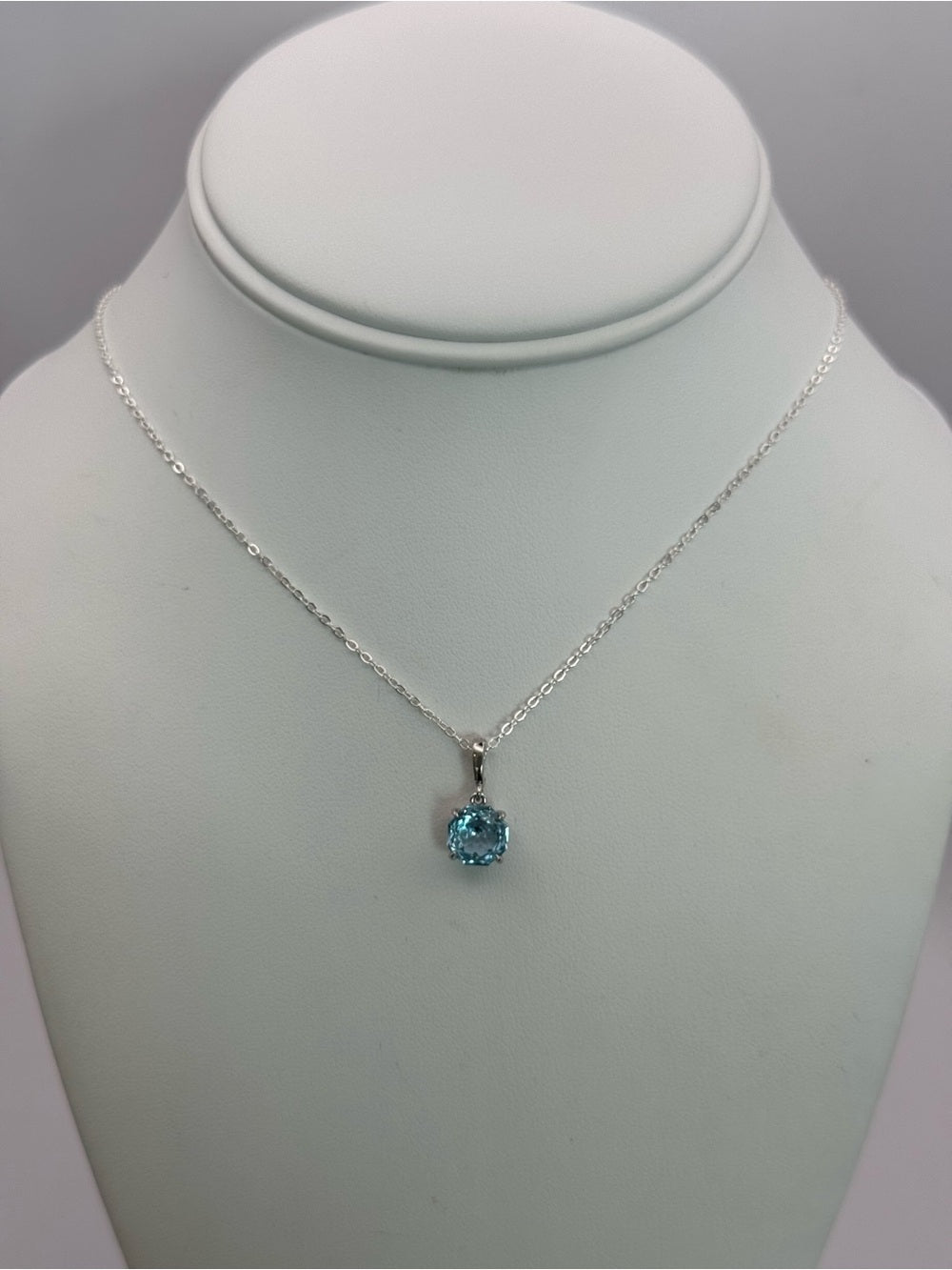 Blue Topaz Round Pendant (#P104)