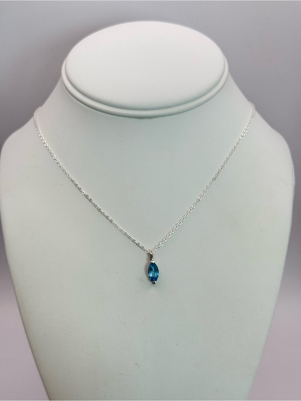 Blue Topaz Marquise Pendant (#P103)