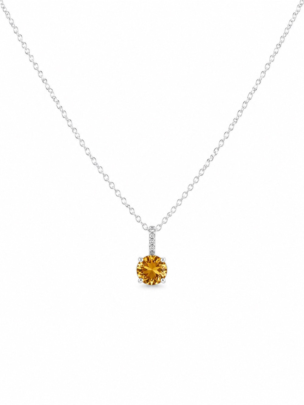 Citrine Round Pendant (#P100)