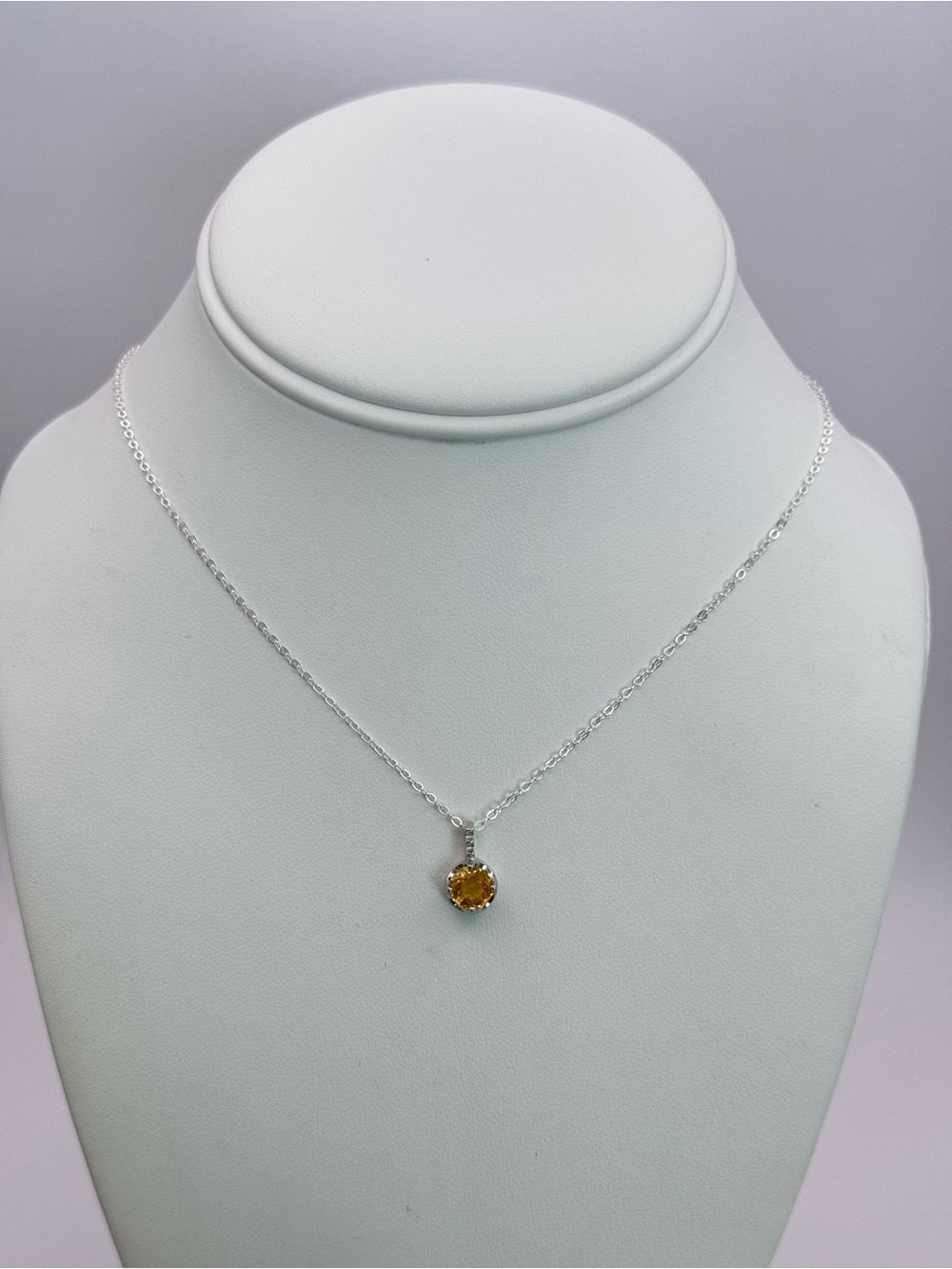 Citrine Round Pendant (#P100)
