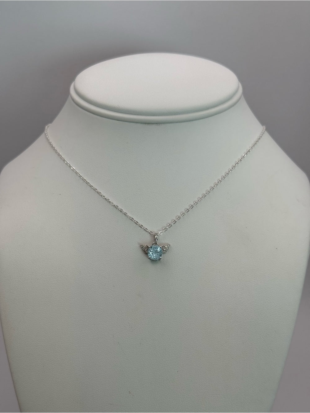 Blue Topaz Winged Pendant (#P102)