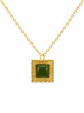 Jade Framed Square Pendant (#P70)