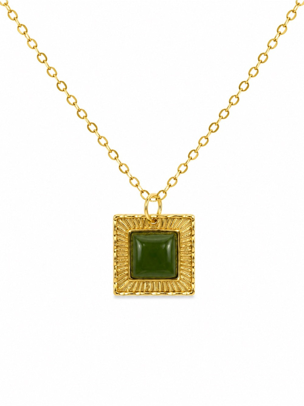 Jade Framed Square Pendant (#P70)