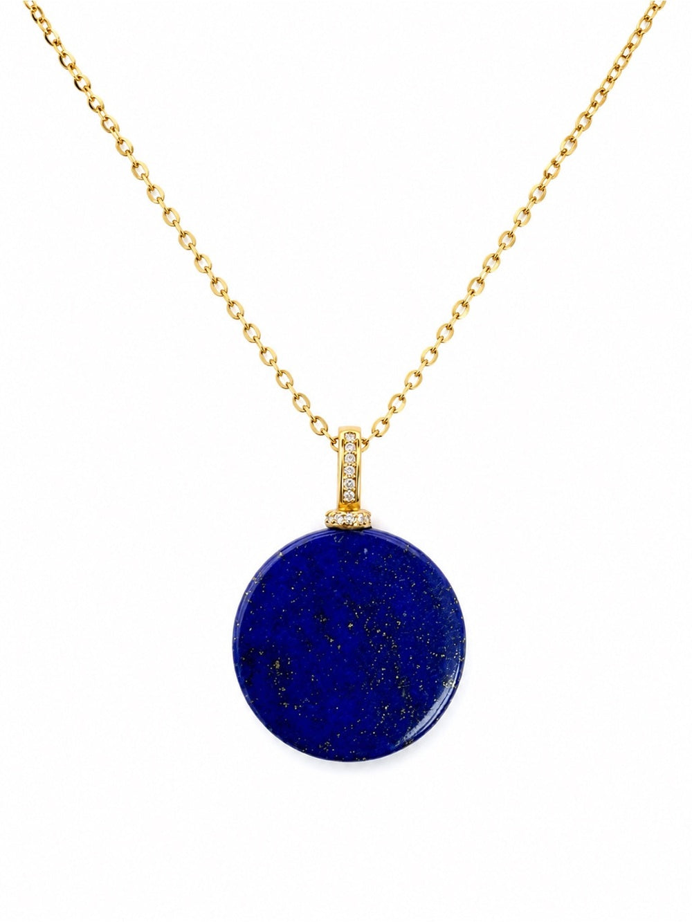 Lapis Circle Disk Pendant (#P74)