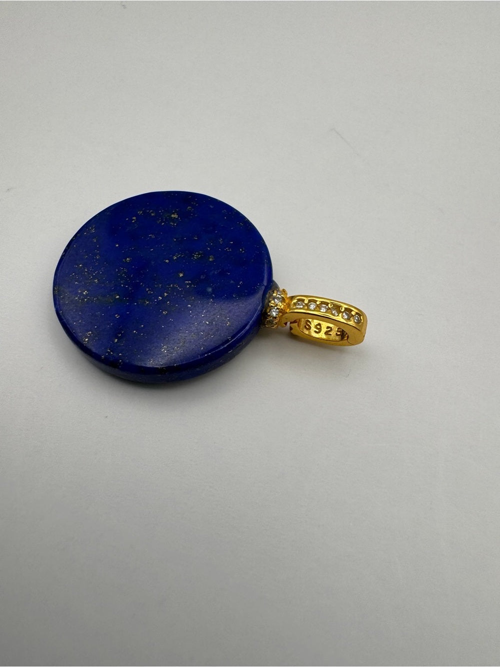 Lapis Circle Disk Pendant (#P74)