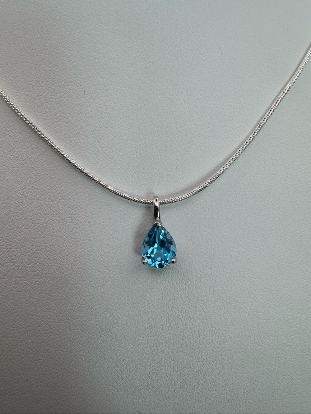 Blue Topaz Teardrop Pendant (#P99)