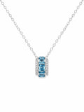 Blue Topaz Wheel Pendant (#P78)