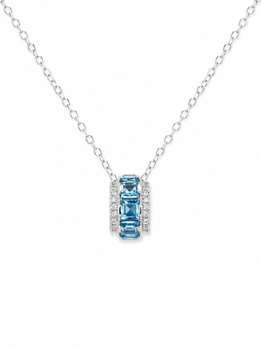 Blue Topaz Wheel Pendant (#P78)