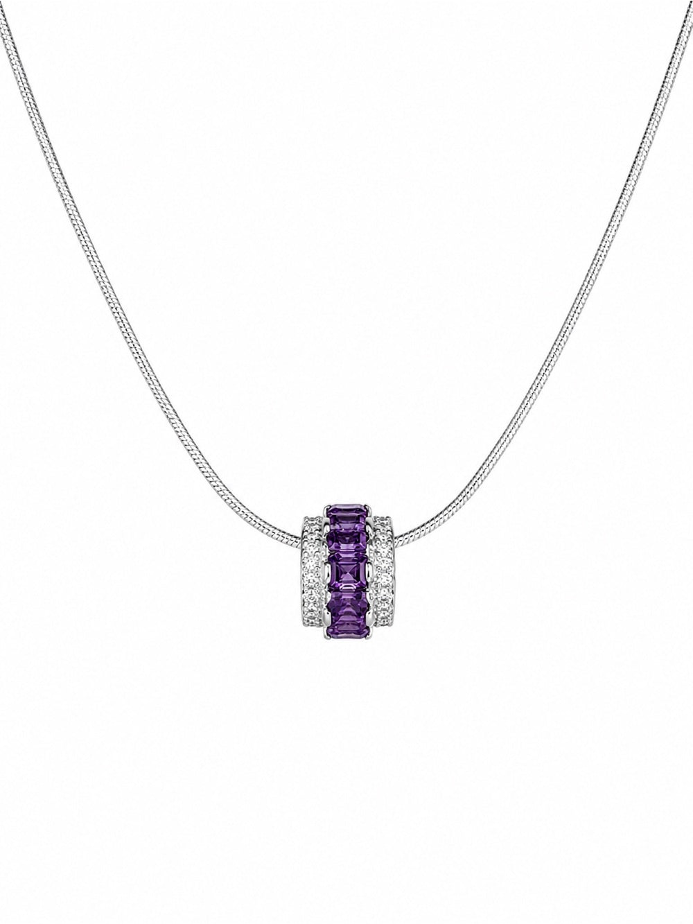Amethyst Barrel Pendant (#P97)