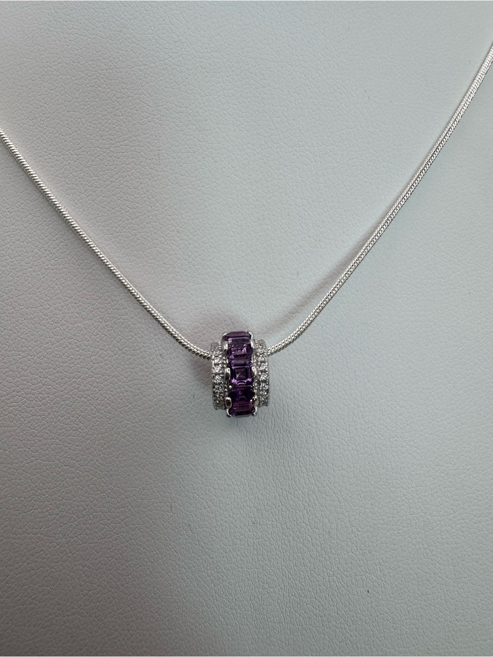 Amethyst Barrel Pendant (#P97)