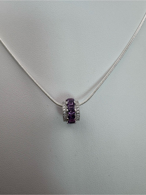 Amethyst Barrel Pendant (#P97)