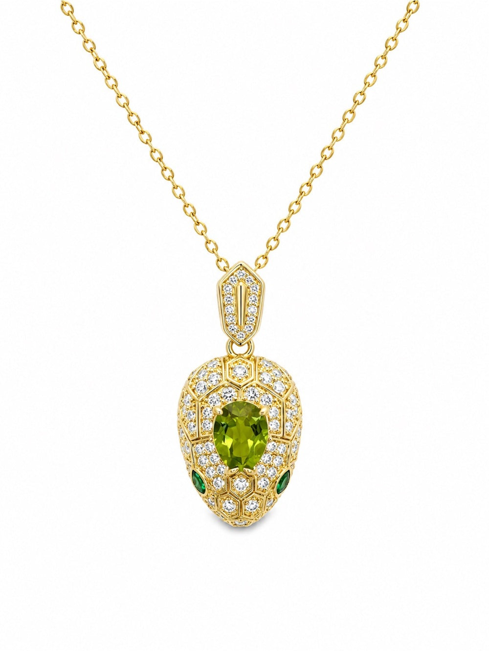 Peridot Snake Head Pendant (#P79)