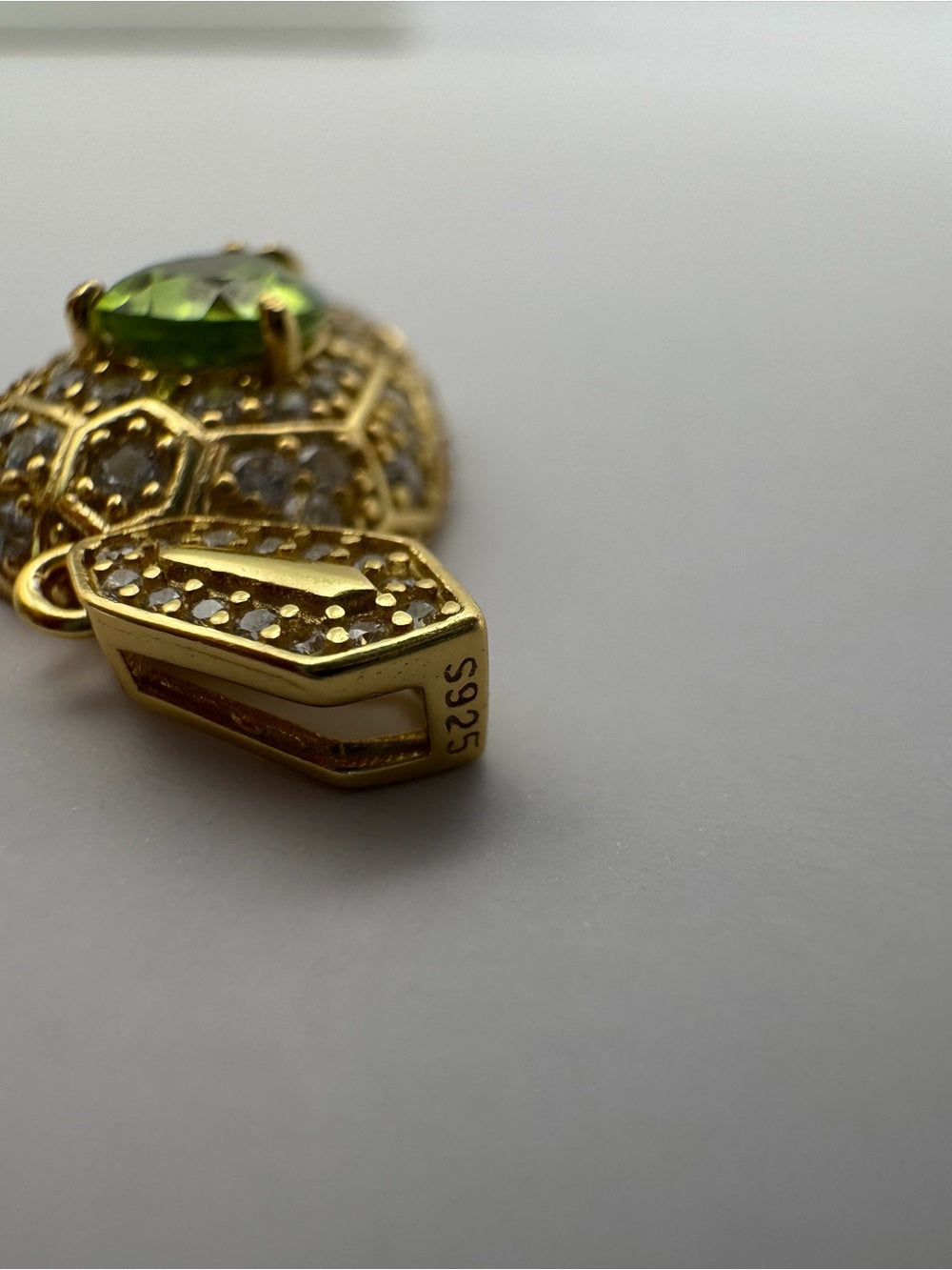 Peridot Snake Head Pendant (#P79)
