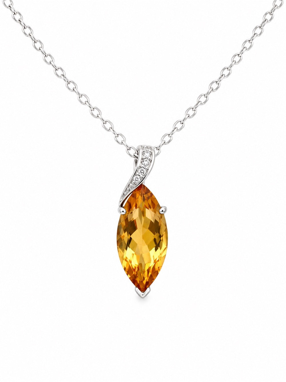Citrine Golden Leaf Pendant (#P82)