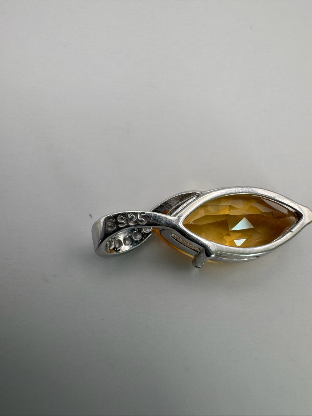 Citrine Golden Leaf Pendant (#P82)