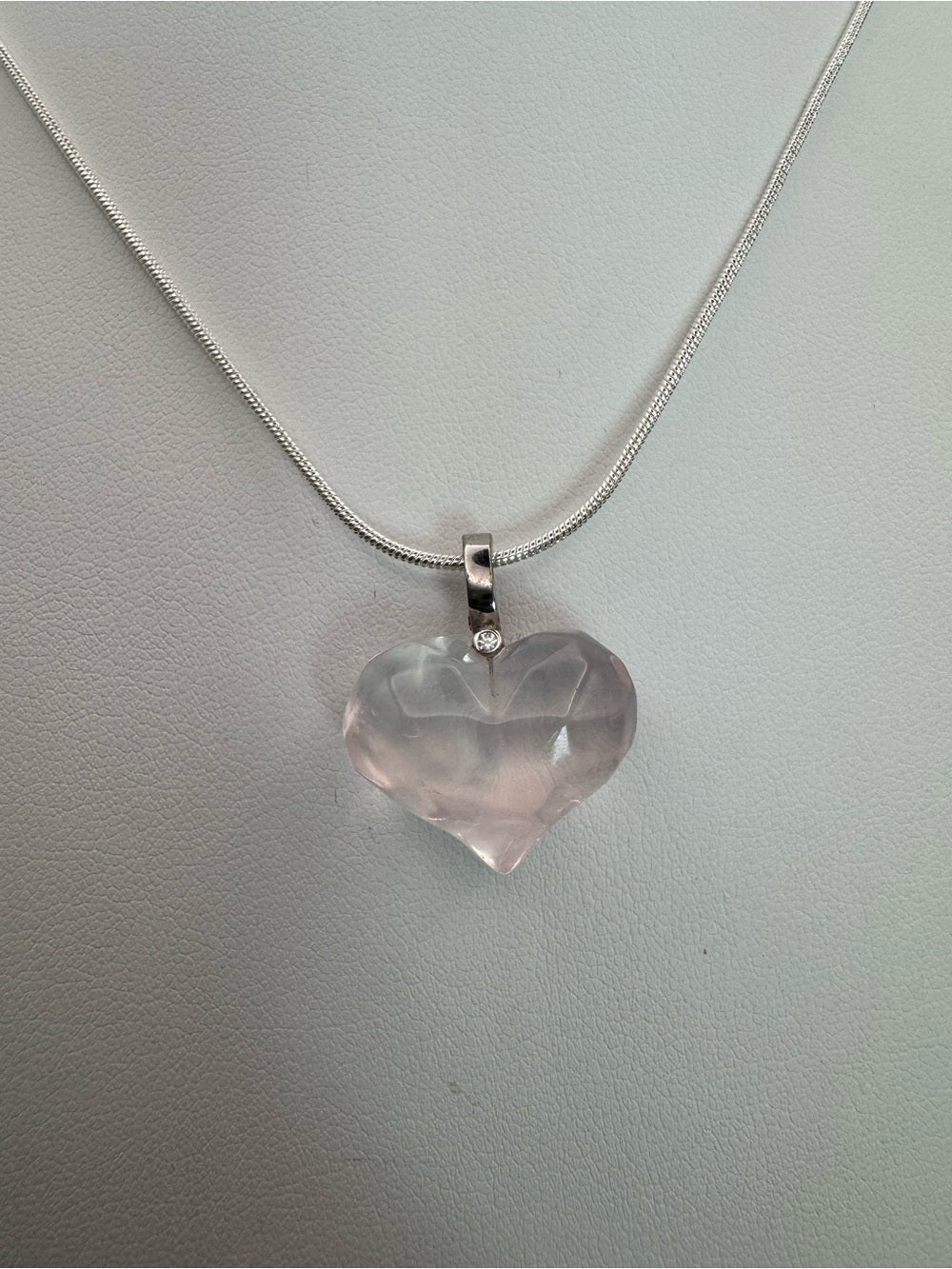Rose Quartz Heart Pendant (#P96)