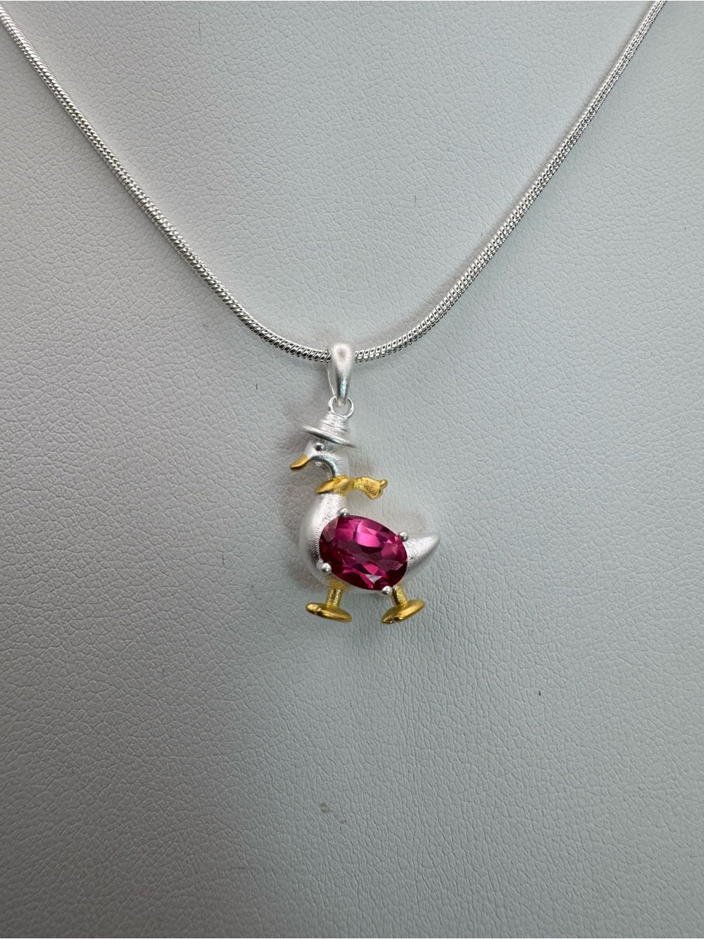 Pink Tourmaline Goose Pendant (#P90)