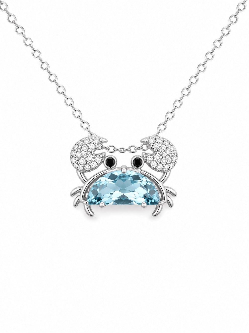 Blue Topaz Crab Pendant (#P83)
