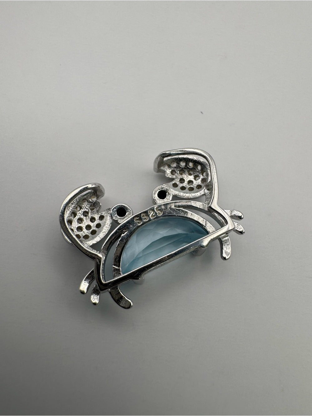 Blue Topaz Crab Pendant (#P83)