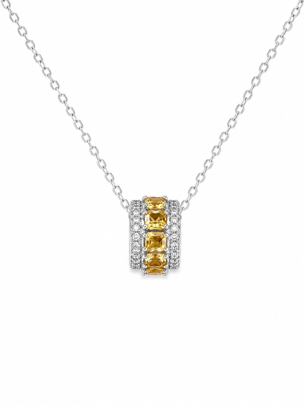 Citrine Barrel Pendant (#P92)