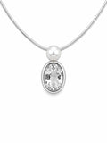 Clear Quartz & Pearl Oval Pendant (#P84)