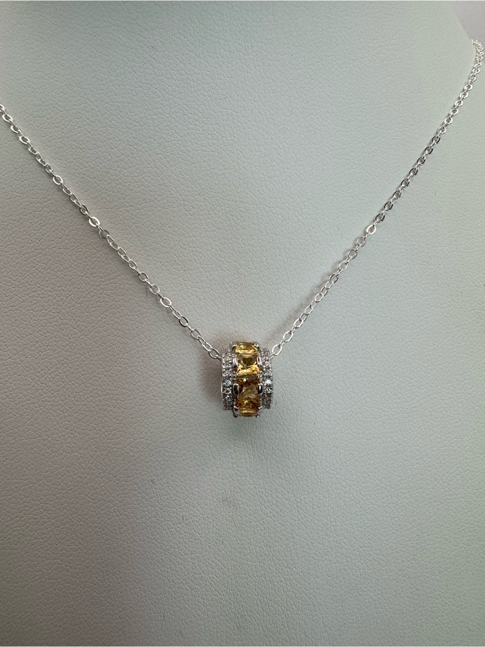 Citrine Barrel Pendant (#P92)