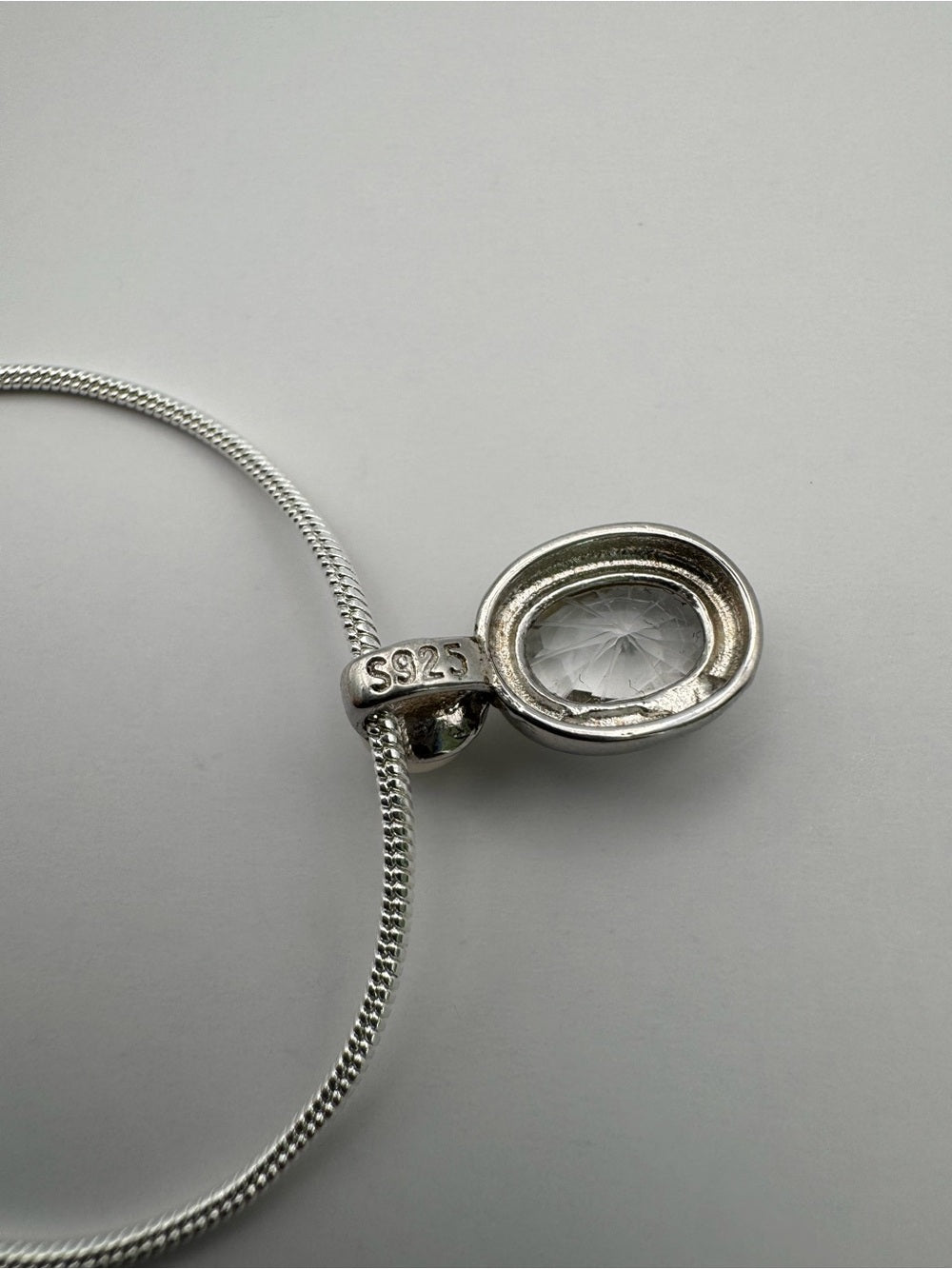 Clear Quartz & Pearl Oval Pendant (#P84)