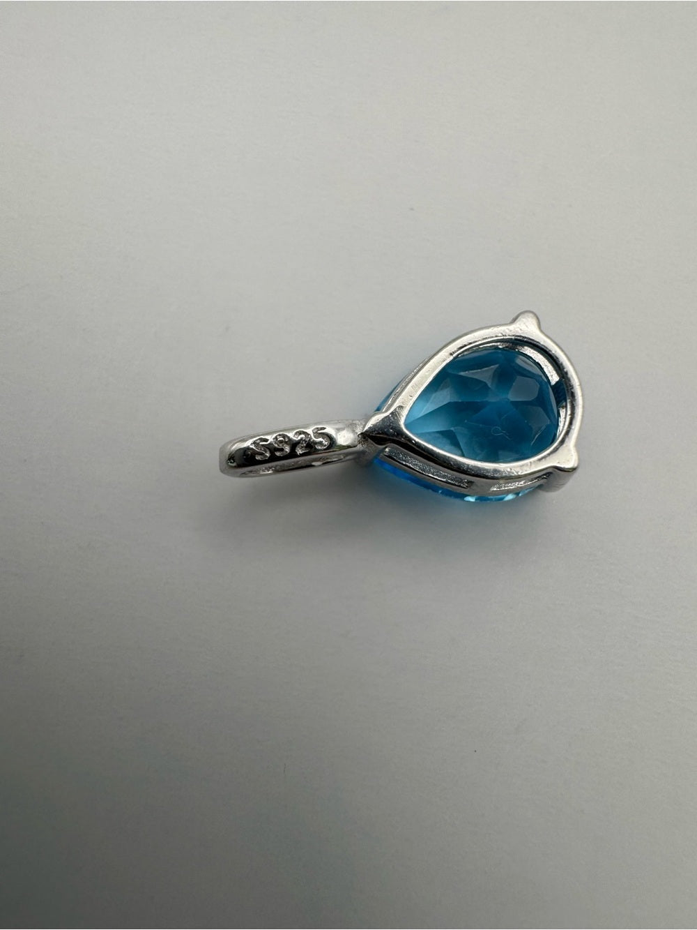 Blue Topaz Teardrop Pendant (#P91)