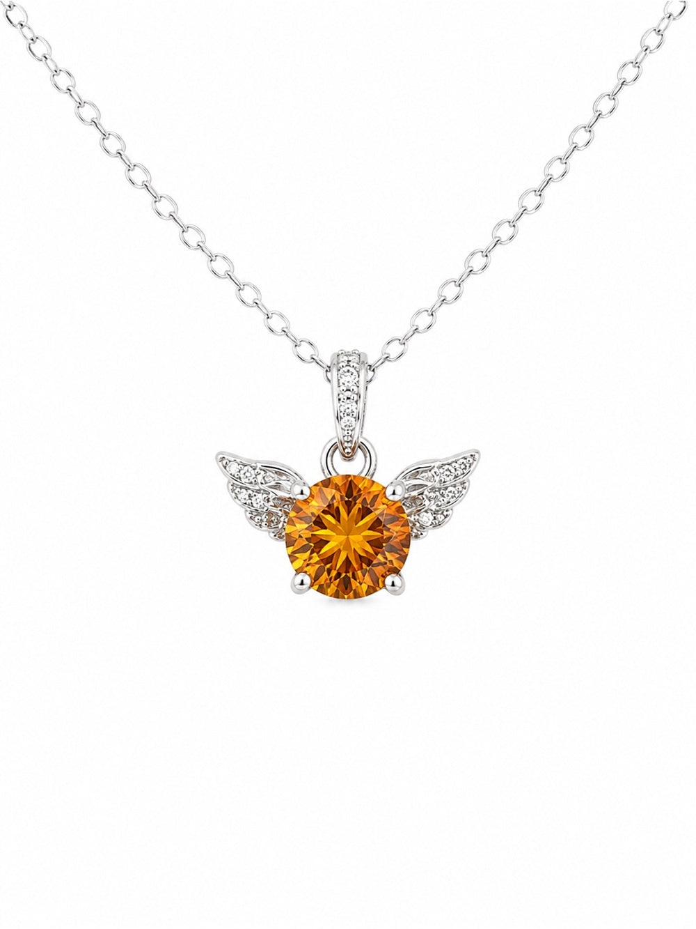 Citrine Angel Wings Pendant (#P85)
