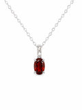 Garnet Mini Oval Pendant (#P88)