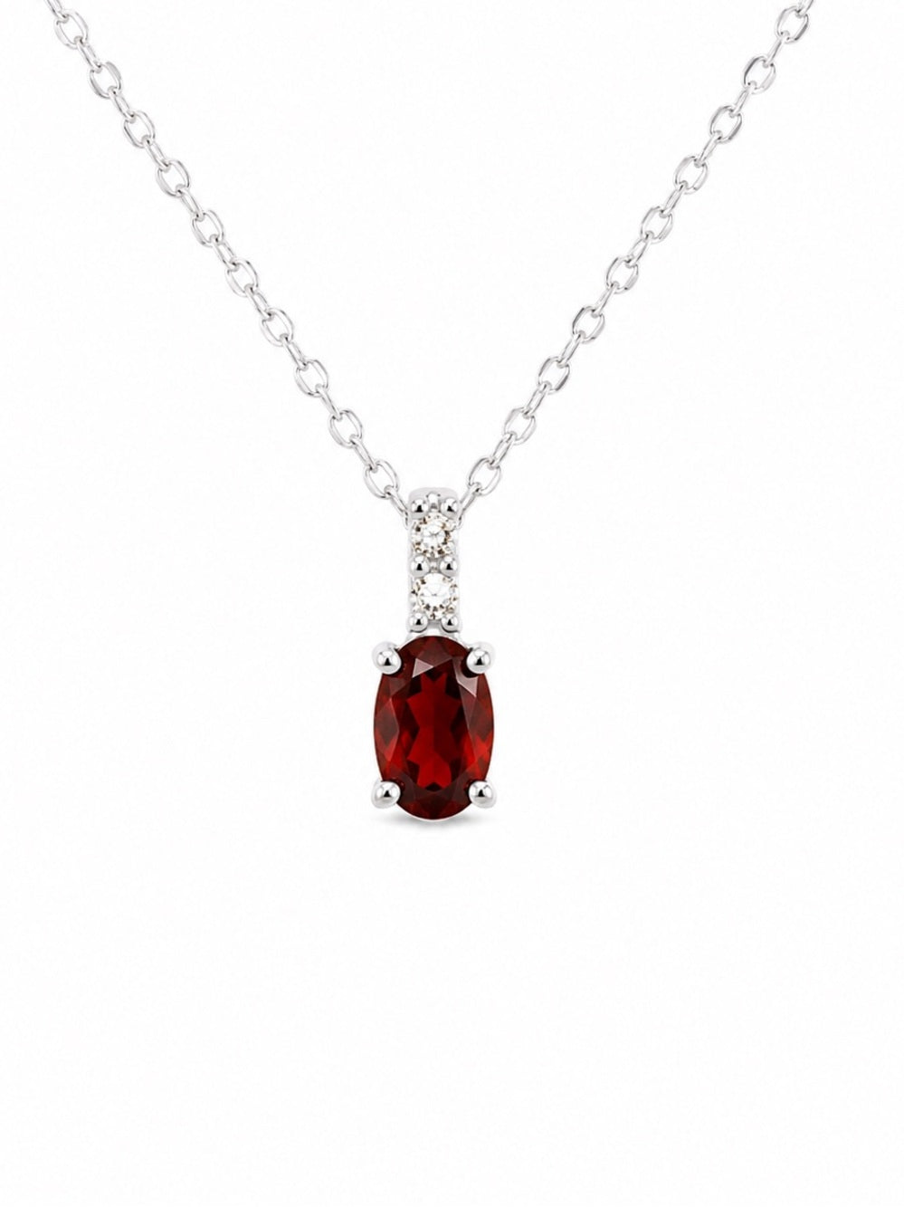 Garnet Mini Oval Pendant (#P88)