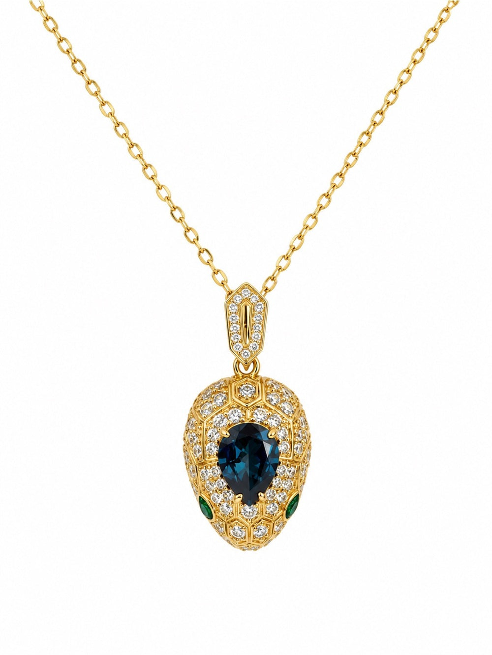 London Blue Topaz Snake Head Pendant (#P87)