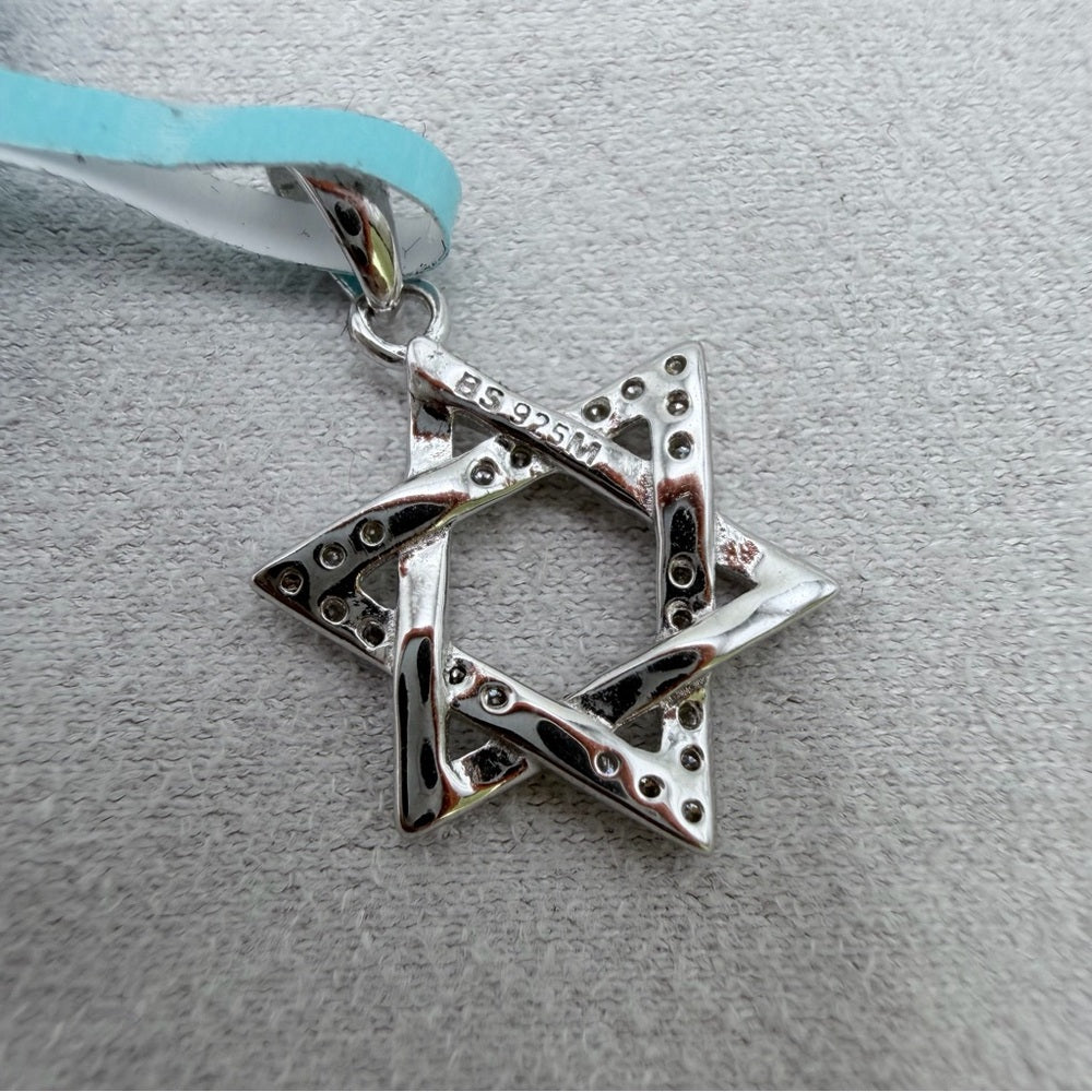 0.11 CT Moissanite Diamond Star of David Pendant