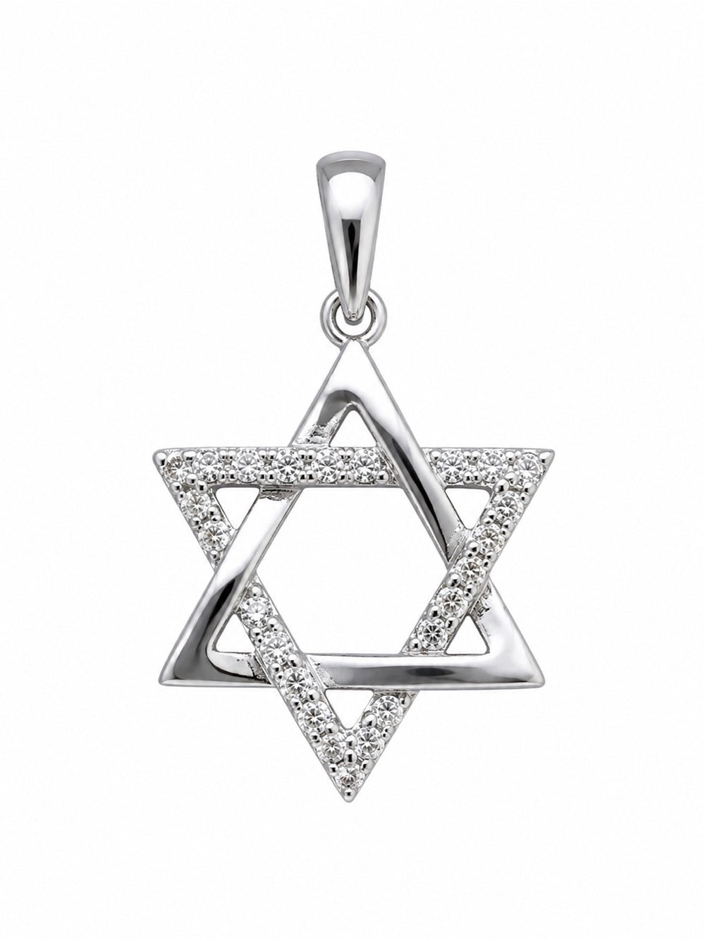 0.11 CT Moissanite Diamond Star of David Pendant
