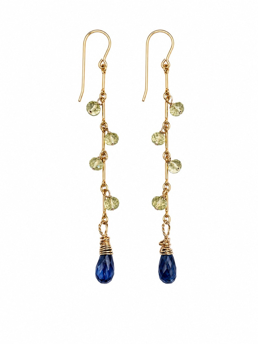 HKB8 Kyanite & Lemon Quartz Drop Earrings