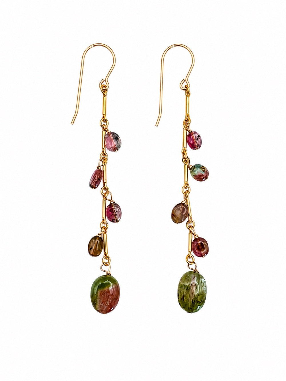 HKB2 Watermelon Tourmaline Drop Earrings